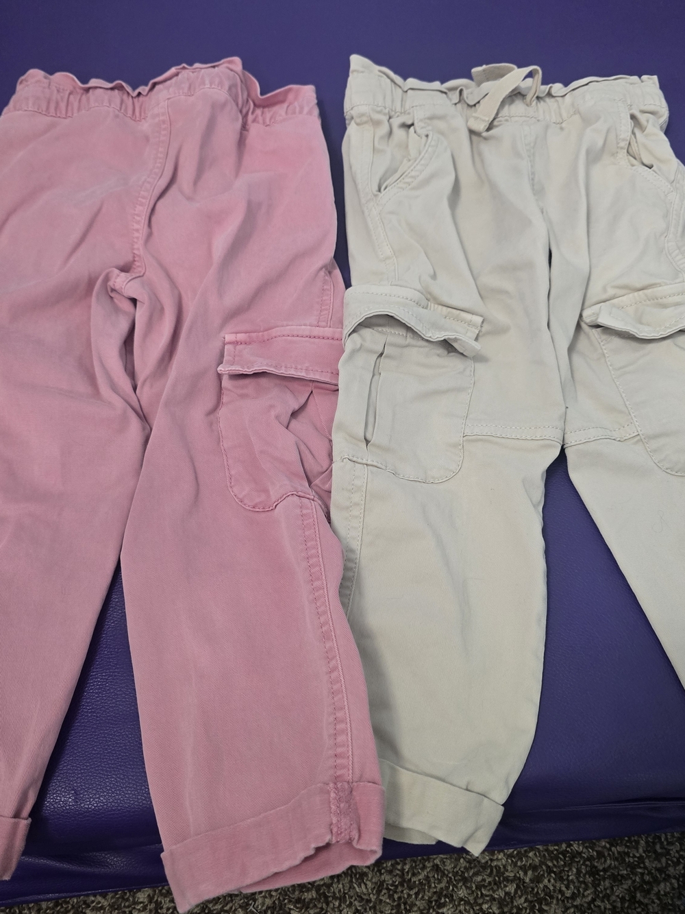 jumping beans Pink and Cream Cargo Pants Duo